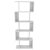 Wood Bookcase Bookshelf S Shape 5 Tier Shelves Free Standing Shelving Storage