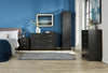 Chest of Drawers Black Bedroom Furniture 5 Drawer Silver Handles Metal Runners