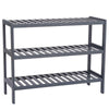 3 Tier Bamboo Shoe Rack 12 Pairs Space Saving Storage Organiser Shelf Grey