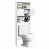 Over Toilet Cabinet Freestanding Washing Machine Rack W/ Open Shelves and Doors