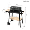 Black Barbecue Steel Charcoal Grill Rectangular BBQ Outdoor Patio Garden Wheels