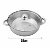 3TIER4PC INDUCTION HOB STAINLESS STEEL 28CM STEAMER POT PAN COOKER SET GLASS LID
