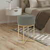 Velvet Padded Dressing Table Stool Dining Chair Pouffe Metal Legs Side Chair