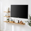 4x Wooden Floating Shelf Shelves Kit U-shaped Timber Block Essential TV Wall Dec