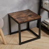 Industrial Retro Wood Bedside Table Sofa End Coffee Table Side Table Metal Frame