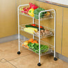 3 Tier Gap Kitchen Cart Slim Slide Out Storage Tower Rack 4 Wheels Roll