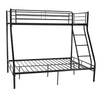 Black Solid Metal Triple Sleeper Bed Bunk Bed Frame Double & Single Kids