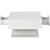 Coffee Table High Gloss Storage Cabinet LED RGB Light Drawers White Living Room
