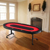 10 Player Oval Foldable Poker Table Casino Blackjack Texa Holdem Table 90"