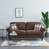 2, 3 Seater Grey Linen Fabric Sofa Armchair Lounger with 2 Pillows Living Room