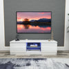 130CM Width White Modern TV Stand High Gloss Door Matt Cabinet Unit LED Light