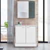 Bathroom Cabinet White Under Sink Storage Unit Double Doors Cupboard Furniture