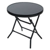 Patio Bistro Black Round Coffee Table Folding Dining Table Outdoor Indoor Garden