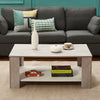 Coffee Table 2 Tier Console Table Bottom Shelf Storage Retro Office Tea Table UK