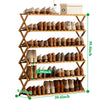 6 Tiers Folding Bamboo Shoe Rack Wooden Shoe Storage Footwear Storage Shelves