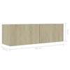 TV Cabinet TV Stand Unit Wall Mounted Floating Cupboard 2 Compartments Furniture