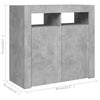 Sideboard Console Table Cabinet Cupboard RGB LED Lights Shelves Concrete Grey