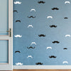 Black & White Moustaches Pattern Self Adhesive Wall Stickers Living Room Deco