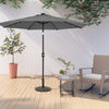 Mondeer 2.7M/3M Garden Parasol Tilt Sun Shade Umbrella 32 LED Light Hand Crank