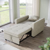 Folding 3-in-1 Sofa Bed Pull Out Convertible Chair Fabric Cream Recliner Sleeper