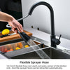 Kitchen Sink Taps Pull Out Spray Mixer Single Lever Swivel Black Spout Brass Tap