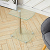 2 Tier Side End Table Tempered Glass Corner Coffee Table Chrome Leg Lamp Stand