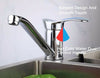 Modern Kitchen Sink Mixer Tap Single Lever Swivel Spout Chrome Basin Home Faucet