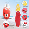 10'6 Stand Up Paddle Board Inflatable Surfboards SUP+Fin+Paddle+Pump+Leash+Bag