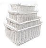 White Log Children Kids Baby Nursery Wicker Storage Basket Toy Box Organiser