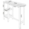 Bar Table Bistro Table MDF Metal Dining Table with 2-Tier Storage Rack Shelves