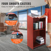 Podium Stand 47 in Hostess Stand with Rolling Wheels&Storage Shelve Brown