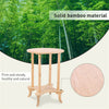2 Tier 4-Leg Coffee Table Bamboo Side Bedside Table Desk 55cm Tall 40cm Round
