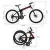 Folding 26" 21 Speed Mountain Bike MTB Bicycle Full Suspension Carton Frame