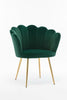 Green Velvet Scallop Shell Chair Wing Back Armchair Occasional Sofa Gold Legs
