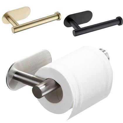 Chrome Wall Mounted Toilet Roll Holder Bar Tissue Paper Stand Bathroom Storage