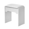 Sliding Mirror White Dressing Table Vanity Table with PU Stool Bedroom Furniture