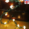 LED Artificial Rose Flower Fairy String Lights Home Party Wedding Decor Lamp UK