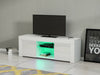 Modern White TV Cabinet Stand Unit 2 Doors Sideboard with LED Lights Living Room
