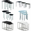 Nest Of Tables  Cara Luna Neptune 3 Set Unit Glass Stainless Steel Side End