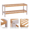 2 Tier Wood Shoe Rack Storage Shelf Stand Hallway 6-8 Pairs of Shoes