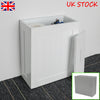 UK GREY WOODEN SLIMLINE BATHROOM STORAGE UNIT LAUNDRY TOILET CLEANING TIDY BOX
