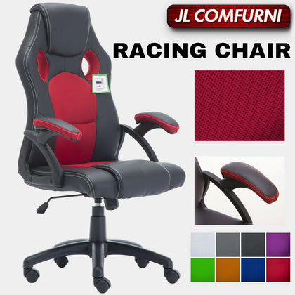 JL Comfurni Racing Gaming Office Mesh Chair Ergonomic Home Computer Desk Chair