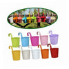 10 Pcs/Set Hanging Metal Flower Bucket Plant Pot Home Decor Garden Fence Balcony