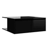 Black High Gloss Coffee Table with Storage Contemporary Living Room Furniture