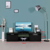Modern 160cm TV Unit Cabinet Stand High Gloss Doors with LED Lights Black