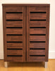 2 Door Shoe Storage Cabinet Footwear Stand Rack Unit Cupboard Sideboard Dark Oak