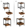 HOOBRO Side Table Sofa Table with Removable Tray Snack Tray Table Industrial