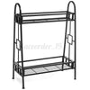 2 Tier Metal Planter Flower Stand Holder Display Rack Shelf Home Garden Outdoor