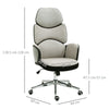 Vinsetto Modern Office Chair Ergonomic Padding High Back Swivel Beige Grey
