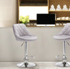 2× Adjustable Breakfast Bar Stools Swivel Gas Lift Kitchen Barstool Velvet Metal